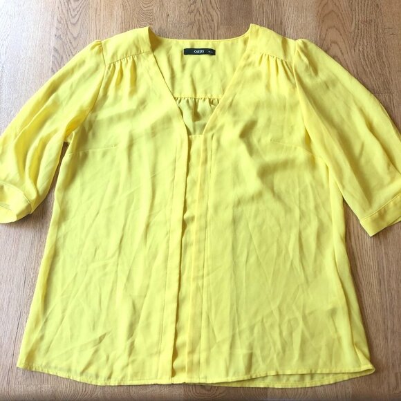Oasis Tops - Oasis Yellow Blouse Size 10/36